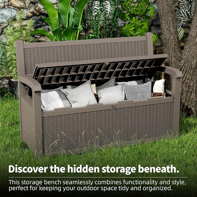 DRATO 75 Gallon Storage Bench Deck Box Outdoor Indoor, Lockable Durable - Image 5