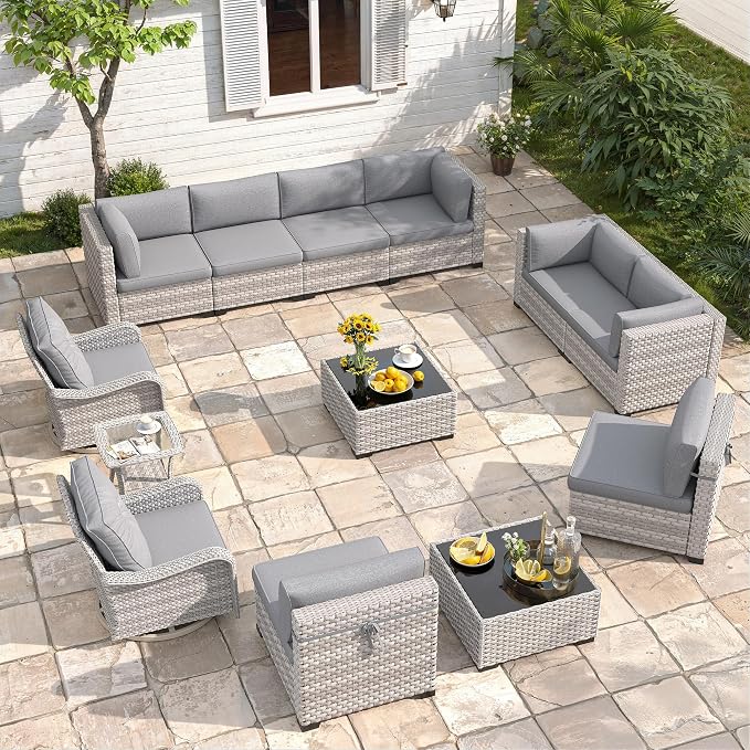10-Seat Modern Patio Furniture Set by MASIONBACKYARDS