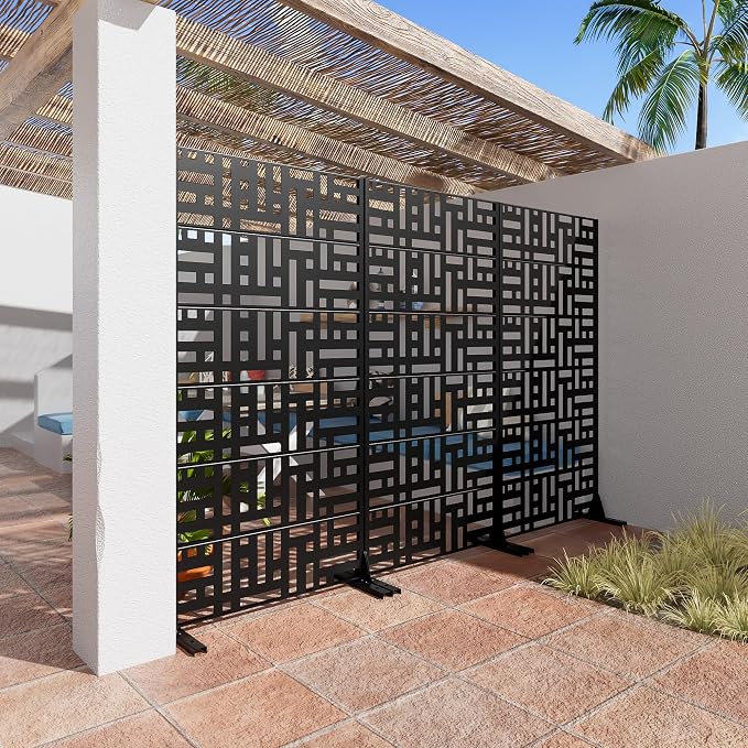 Casaphoria 72" H x 35" W Metal Privacy Screen, Outdoor Freestanding Decorative - Image 5