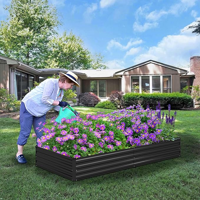 8x2x1ft Galvanized Raised Garden Bed, Outdoor Planter Box Metal Patio Kit - Image 5