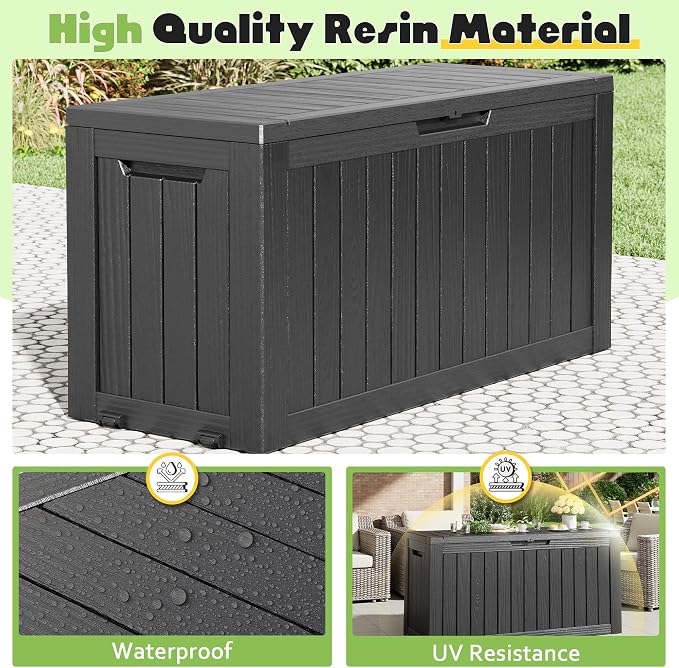 Outdoor Storage Box, Resin Deck Boxes Indoor and outdoor, Waterproof Storage - Image 3