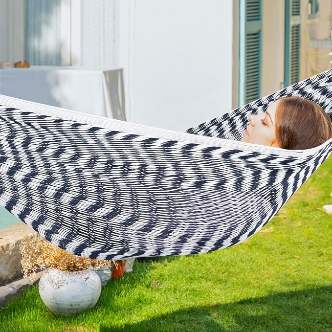 PNAEUT Handwoven Mayan Hammock, Thick Soft Rope Double Hammock - Image 2
