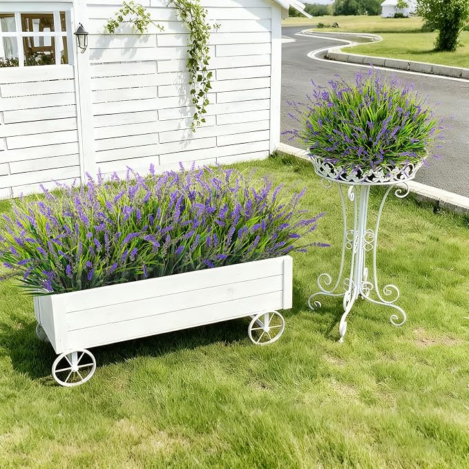 24 Pcs Artificial Faux Plants for Outdoor Spring Decoration, Fake Monkey Grass - Image 2