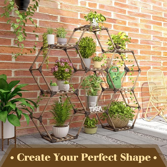 Tikea Hexagonal Plant Stand Indoor Plant Stand - Image 3