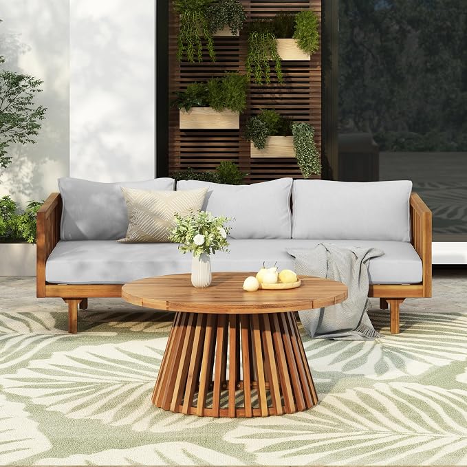 Christopher Knight Home Claremont Patio Sofa and Coffee Table Set, 2 Piece - Image 3