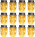 GIGALUMI Solar Mason Jar Lights, 12 Pack 30 Led String Fairy Lights Garden by GIGALUMI