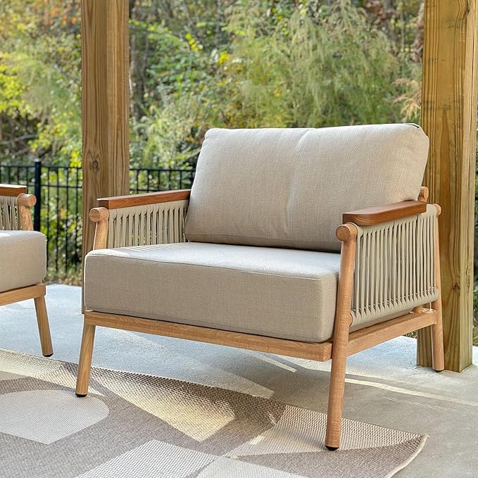 Acanva Modern All-Weather Aluminum Outdoor Patio Sofa - Image 6