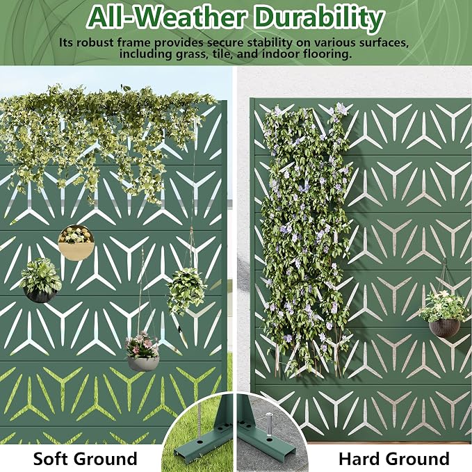 Casaphoria Metal Privacy Screen Outdoor, Drakgreen-Star - Image 6