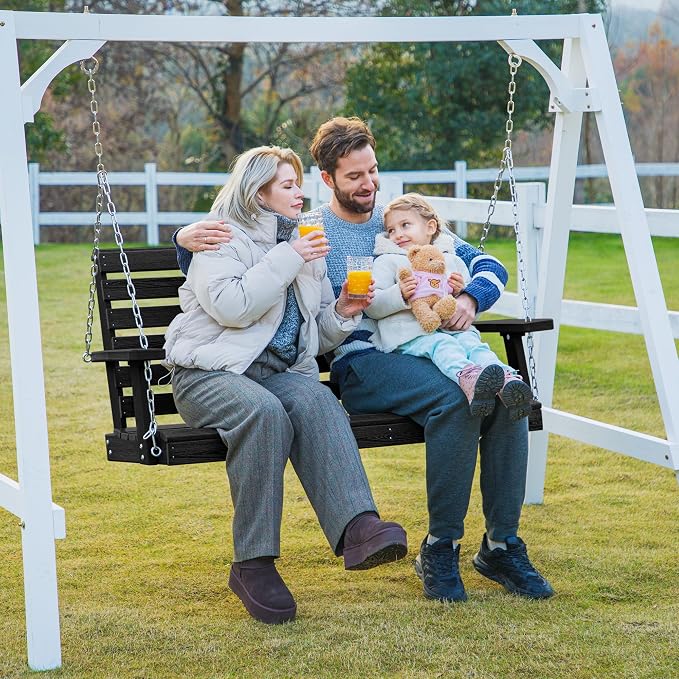 KINGYES Outdoor Hanging Patio Swing Chair, 2 Seat Swing - Image 7