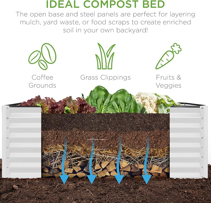 Best Choice Products 6x3x2ft Outdoor Metal Raised Garden Bed, Deep Root Box - Image 4