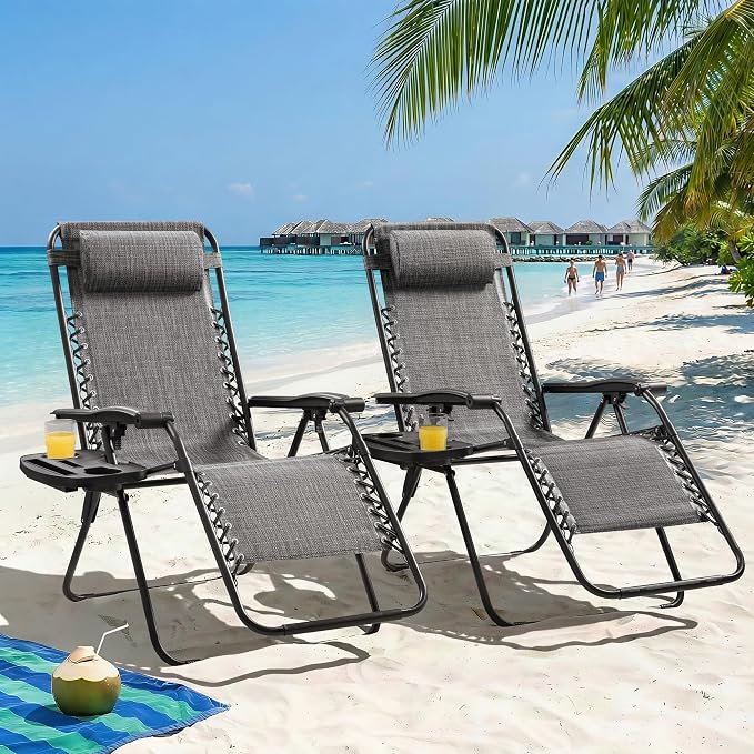 Homall Zero Gravity Chair Patio Folding Lawn Outdoor Lounge Reclining Chair - Image 2