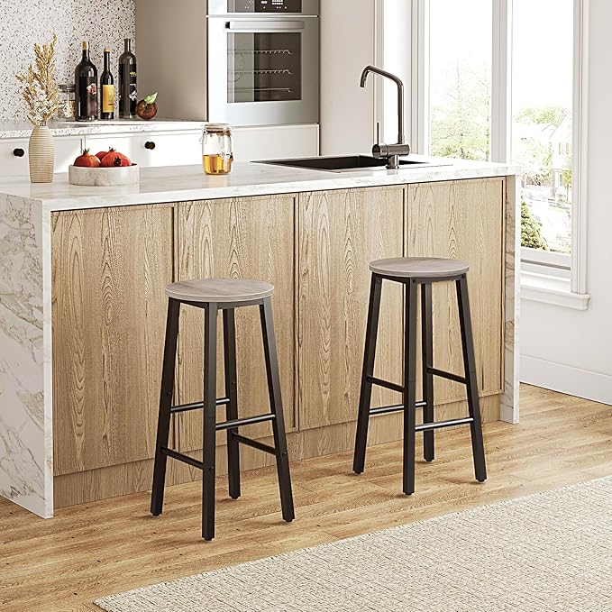 HOOBRO Bar Stools Set of 2, Counter Height Bar Stools, 25.8" Bar Stools - Image 5