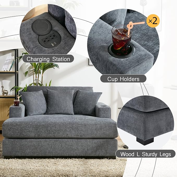 Merax Modern Upholstered Indoor Chaise Lounge - Image 5