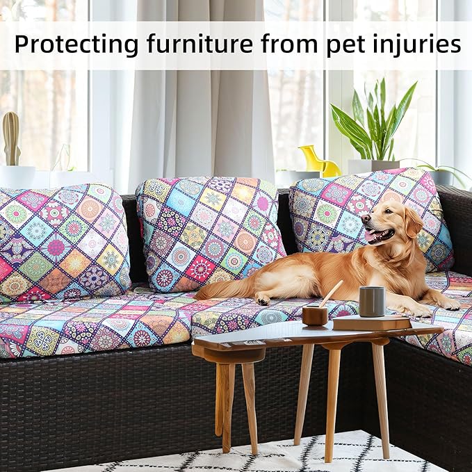 8Pcs Stretch Patio Cushion Covers, Outdoor Couch Covers Replacement, Outdoor - Image 6