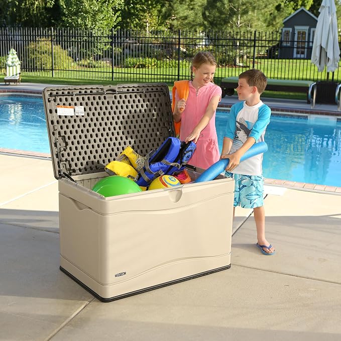 LIFETIME 60103 Deck Storage Box, 80 Gallon, Desert Sand/Brown - Image 4