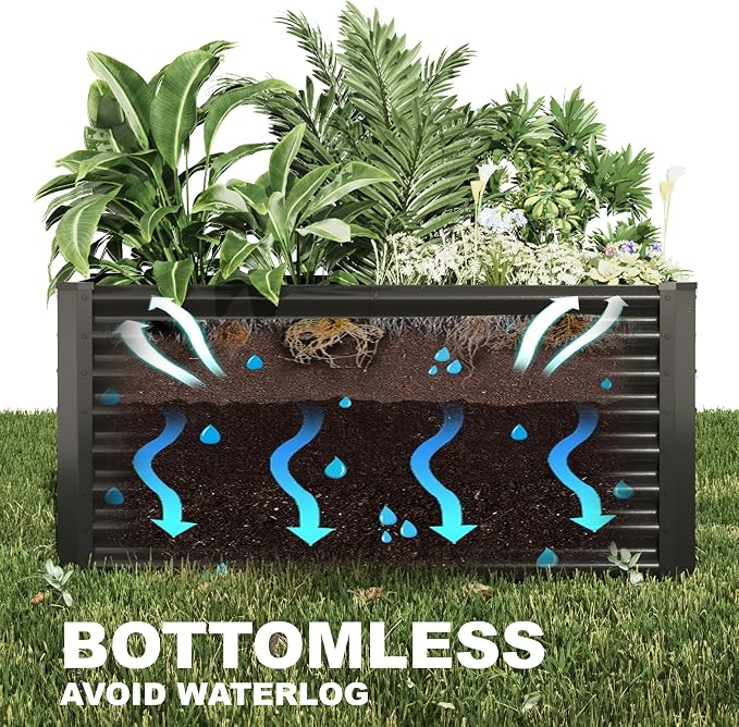 4x2x2ft Raised Garden Bed Kit, Galvanized Planter Garden Boxes Outdoor - Image 3
