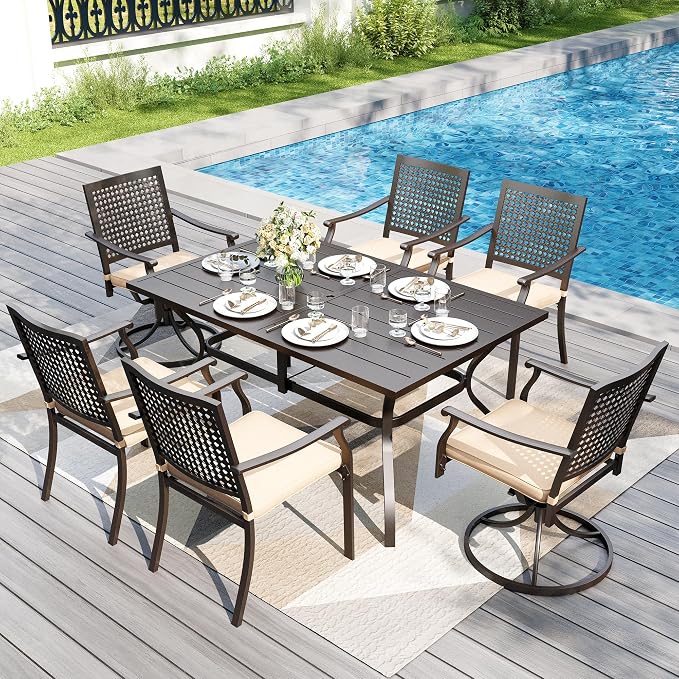 PHI VILLA 7 Pieces Outdoor Dining Set - Image 2