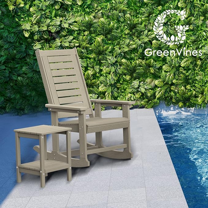 GREENVINES Outdoor Rocking Chairs | Set of 4 | Porch Rocker | HDPE Plastic | - Image 2