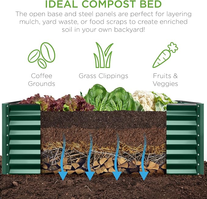 Best Choice Products 8x4x2ft Outdoor Metal Raised Garden Bed, Deep Root Planter - Image 4
