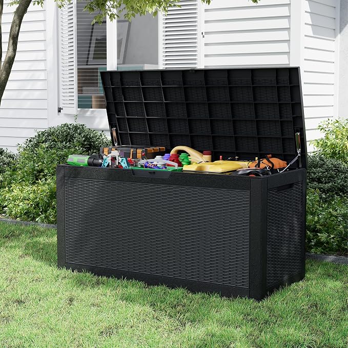 Outdoor Storage Box, Resin Deck Boxes Indoor and outdoor, Waterproof Storage - Image 2