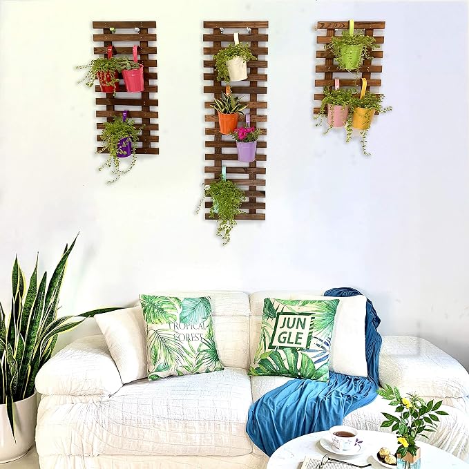 ShopLaLa Wall Planter – 3 Pack Wooden Hanging Planter - Image 4
