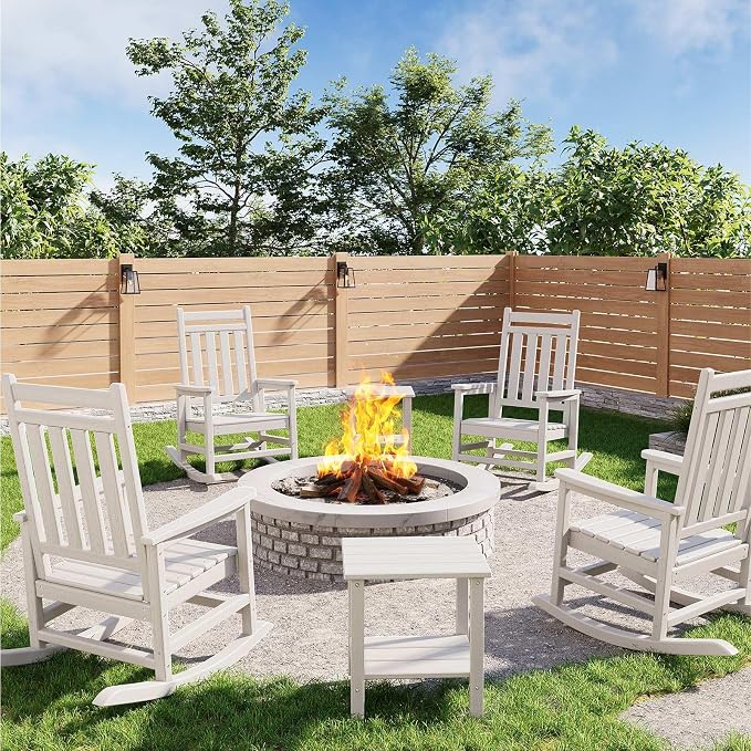 HDPE Rocking Chair Outdoor Set of 4 by Garvee