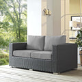 Modway EEI-1851-CHC-GRY Sojourn Wicker Rattan Outdoor Patio Sunbrella Fabric by Modway