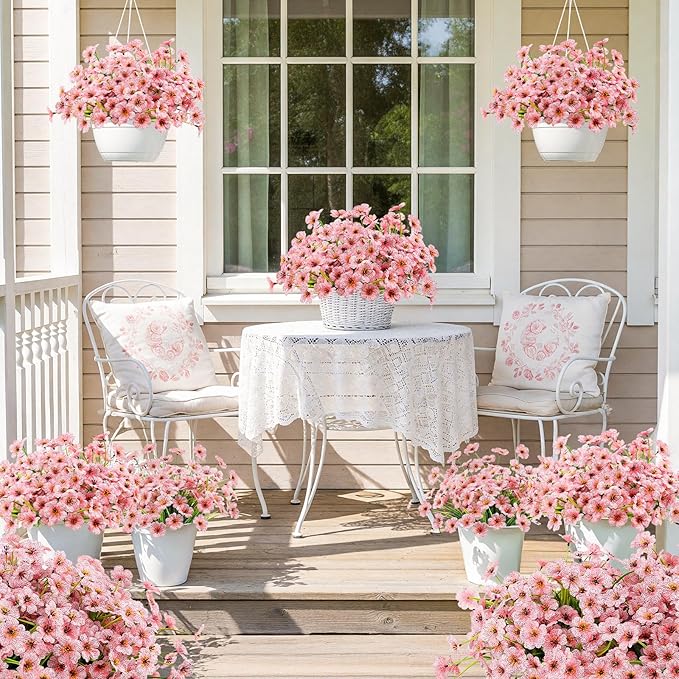MACTING Artificial Flowers for Outdoors 6 Bundles UV Resistant Fake Flowers No - Image 6
