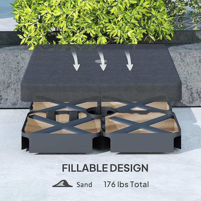 Outsunny 4 Piece 176 lbs Cantilever Umbrella Base Weight Set - Image 5
