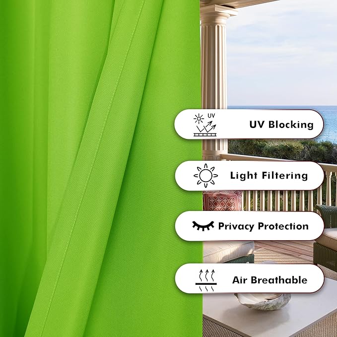 BONZER Outdoor Curtains for Patio Waterproof Thick Privacy Grommet Light - Image 4