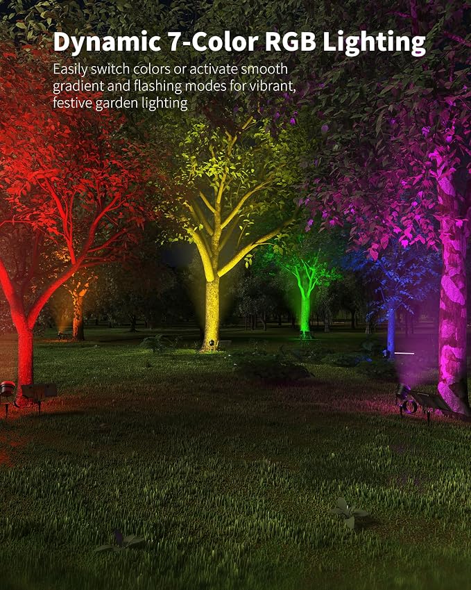 Ofuray Solar Spot Lights Outdoor, RGB Color Changing - Image 2