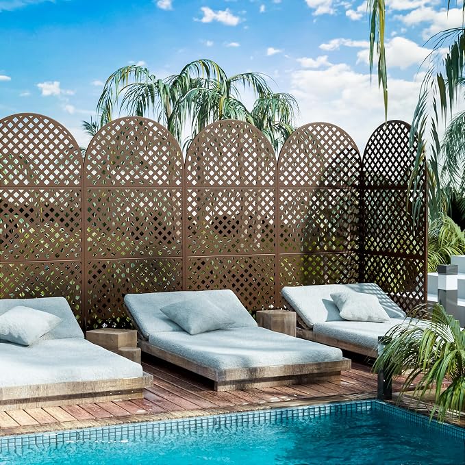 Casaphoria 72" H x 35" W Arched Metal Privacy Screen - Image 2