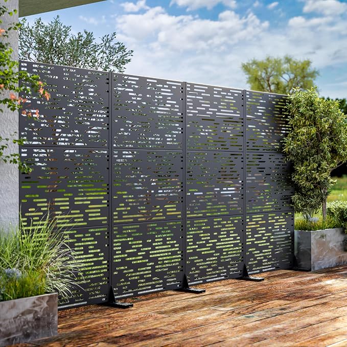 Casaphoria 72" H x 35" W Metal Outdoor Privacy Screen, Freestanding Decorative - Image 6