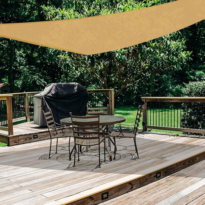 AsterOutdoor Sun Shade Sail Triangle 16' x 16' x 16' UV Block Canopy - Image 5