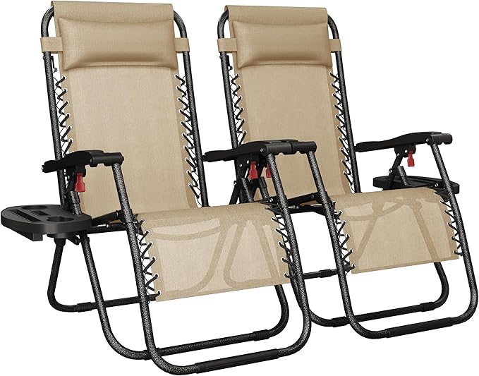 Yaheetech Zero Gravity Recliners Outdoor Adjustable Folding Reclining Lounge by Yaheetech