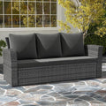 Wisteria Lane All Weather Wicker Patio Couch, 3 Seats Patio Sofa by WisteriaLane