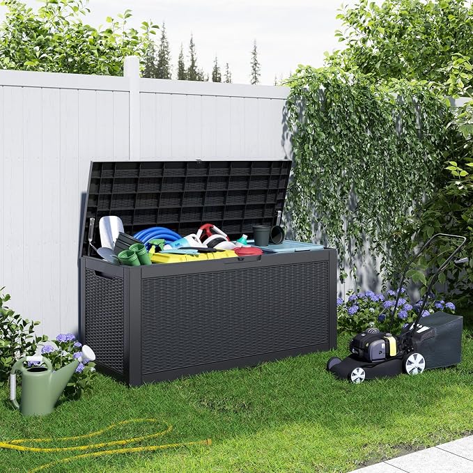120 Gallon Outdoor Deck Box, Lockable Waterproof Outdoor Storage Boxes - Image 3