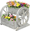 NestNature Wooden Wagon Planter Box, Raised Garden Bed, Decorative Garden by NestNature