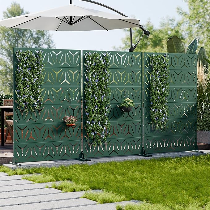 Casaphoria Metal Privacy Screen Outdoor, Drakgreen-Star - Image 3