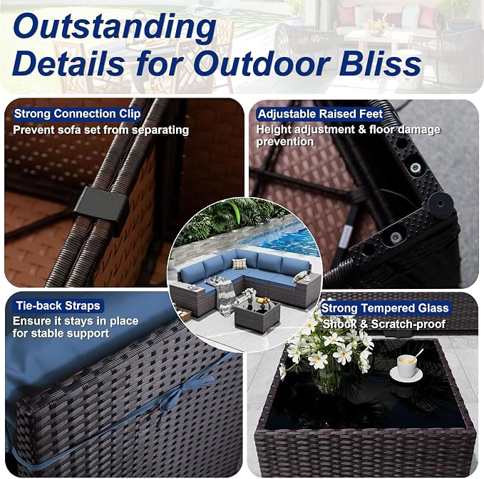 9 Pieces Patio Furniture Set - Image 7