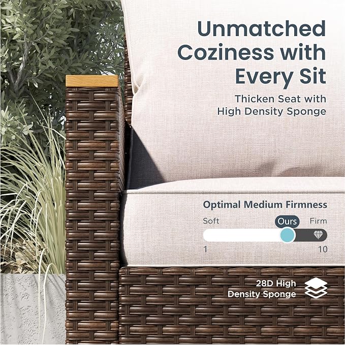 PHI VILLA Half-Moon Patio Furniture Set - Image 4