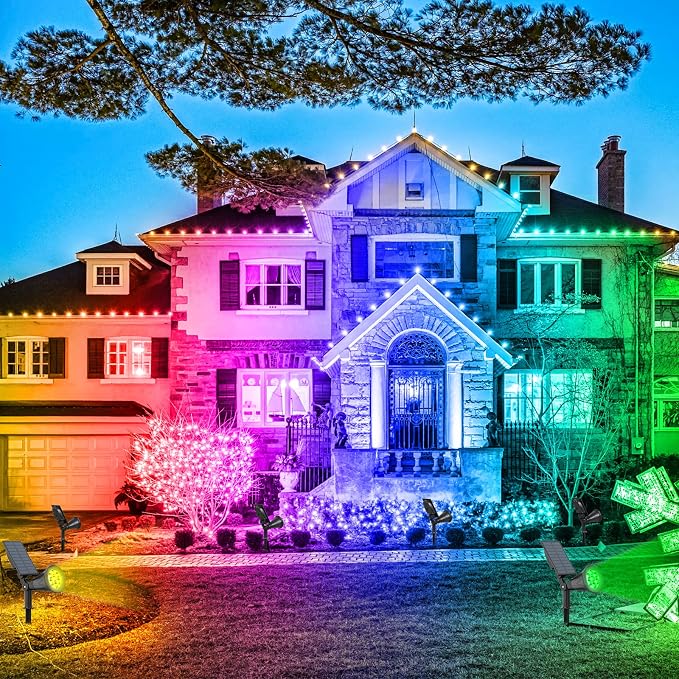 T-SUN Solar Spotlights for Outsides, Christmas Solar Lights Outdoor Waterproof - Image 6