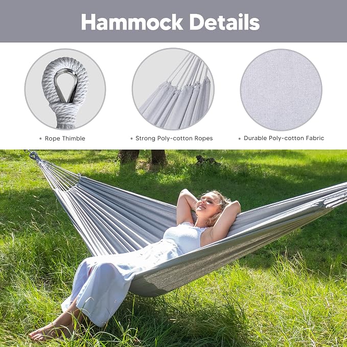 SUNCREAT Stand Alone Hammocks for Outside, 2 Person Self Standing Hammock - Image 3