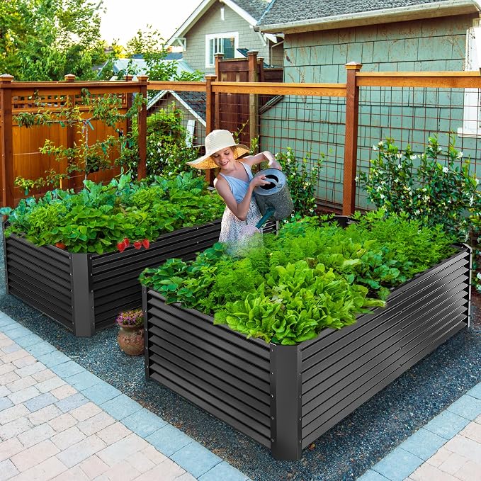 YITAHOME 6x3x2ft 2pcs Large Raised Garden Bed Kit, Galvanized Metal Planter Box - Image 2