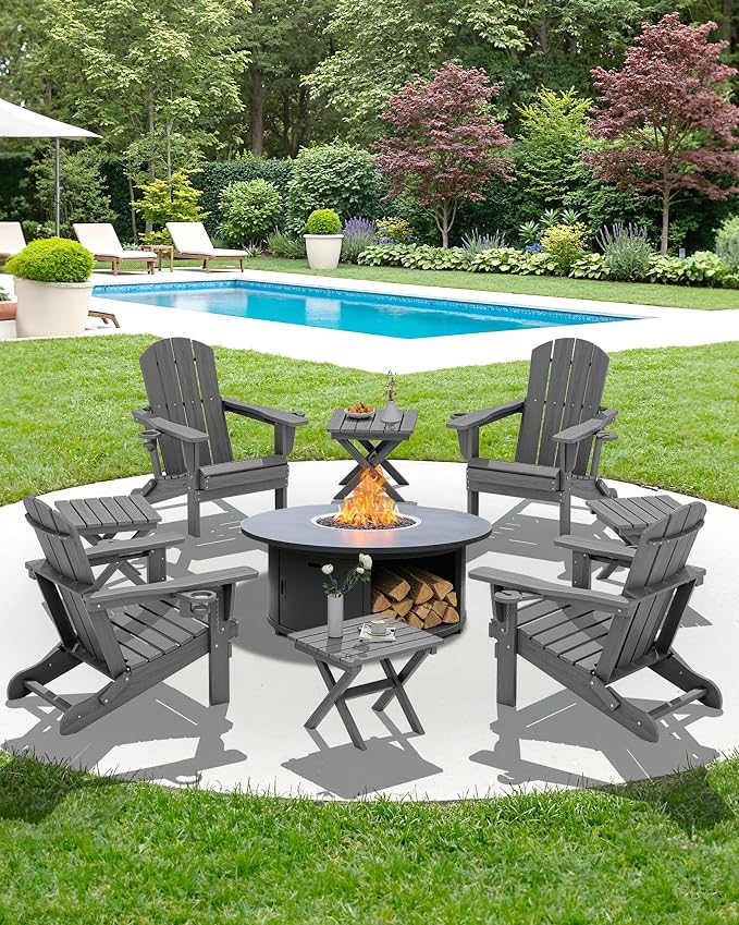 SERWALL Folding Outdoor Side Table Set of 6, Adirondack End Table - Image 11
