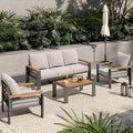 Aoxun Aluminum Outdoor Patio Furniture Set, 5 Seats Outdoor Sectional by Aoxun