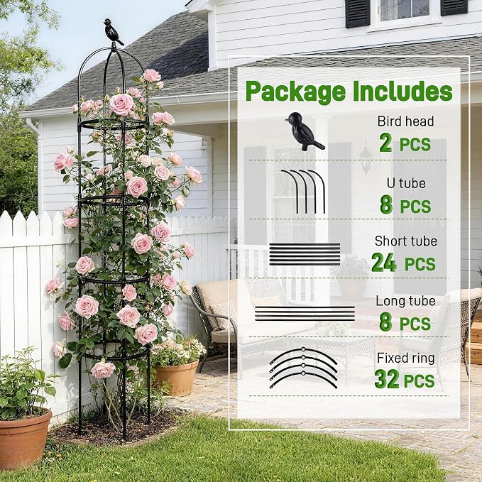 2 Pack Trellis for Climbing Planting Outdoor, 6ft Plant Trellis-Rustproof Metal - Image 7