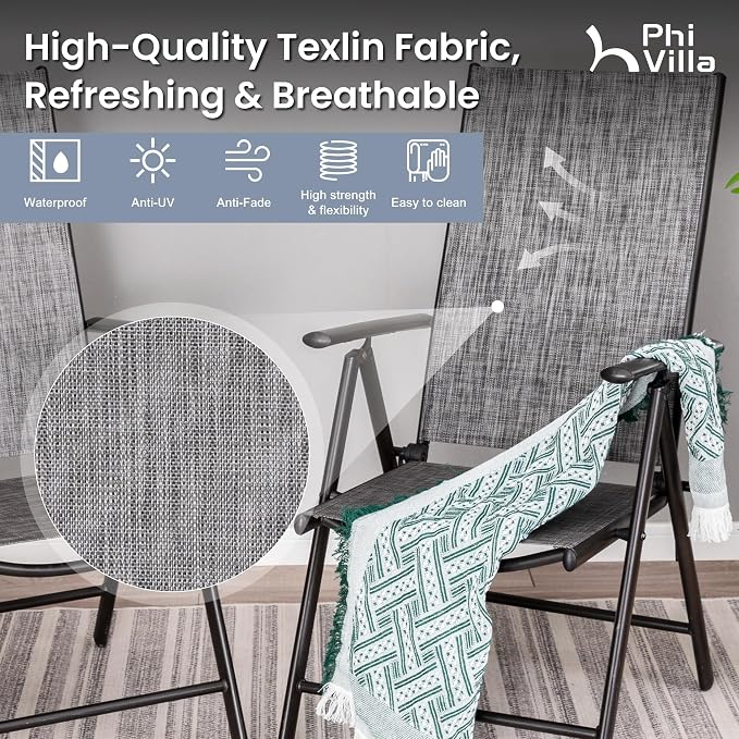PHI VILLA 9 Piece Patio Dining Set, Patio Furniture Outdoor Dining Set - Image 4