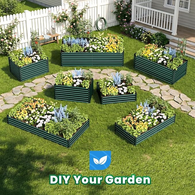 Quictent Galvanized Raised Garden Bed 8x4x1 Ft Metal Planter Box - Image 7