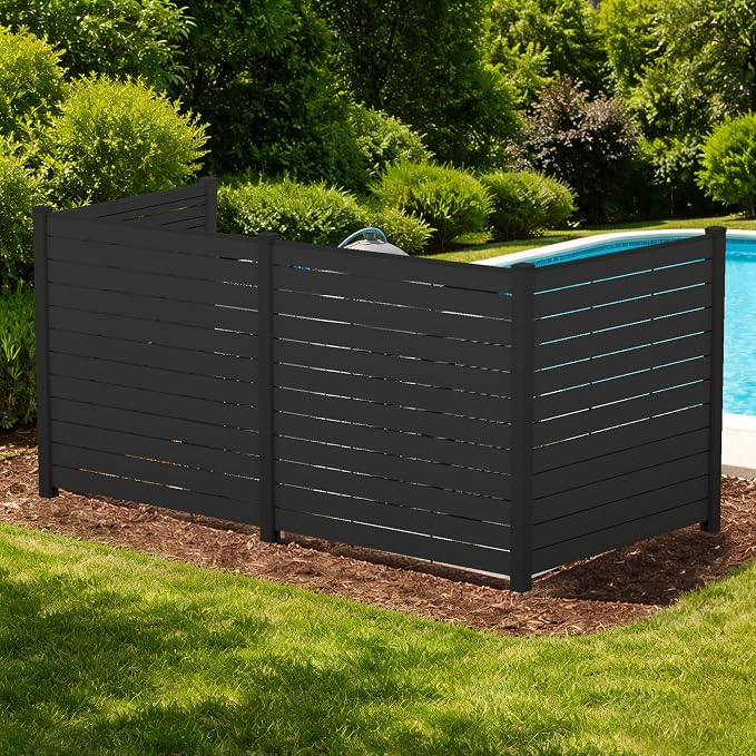 Kozyard 50" W x 48" H Outdoor Privacy Screens Aluminum Post, Air Conditioner by Kozyard